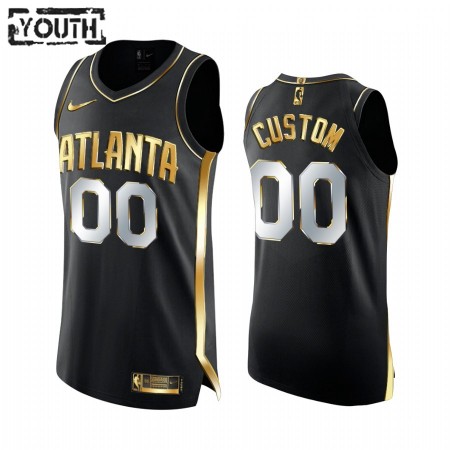 Maillot Basket Atlanta Hawks Personnalisé 2020-21 Noir Golden Edition Swingman - Enfant